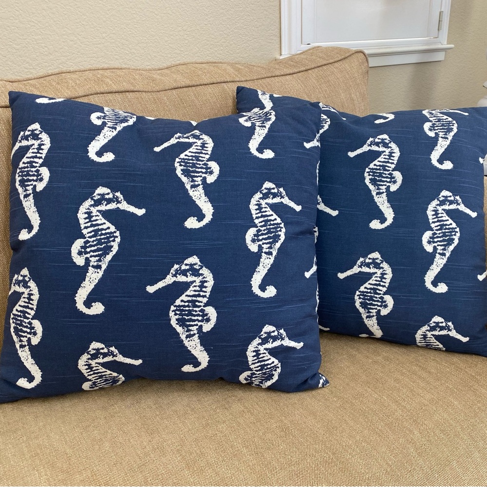 2 Seahorse Indoor pillows